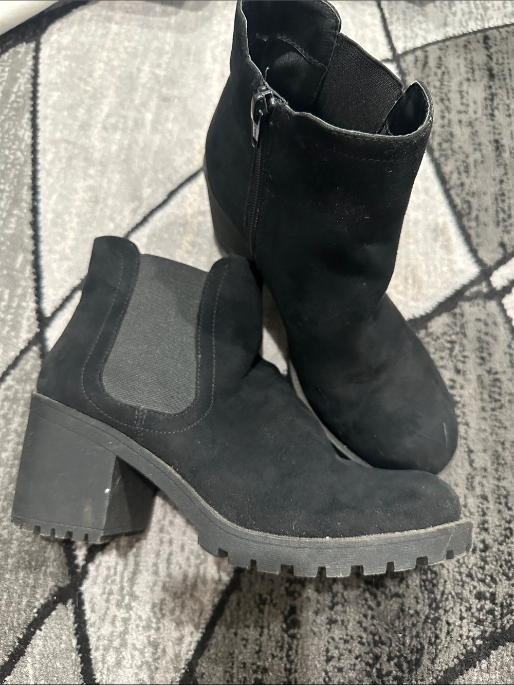 American Rag Black Suede Platform Ankle Booties